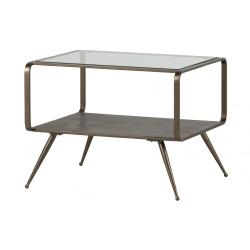 BePureHome - Table d'appoint rectangulaire métal et verre antique DOUGLAS MEUBLES & DESIGN