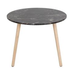 SOLDES Table d'appoint ronde 60cm effet marbre LEEROSE MEUBLES & DESIGN