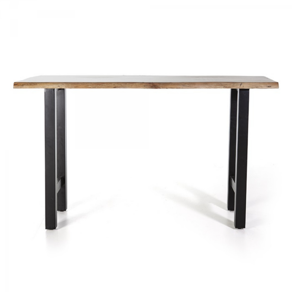 Promo Table haute 150x50cm en bois massif et métal LIPOU - MeublesEtDesign.com