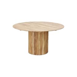 HK Living - Table ronde pillier teck - AFRI - MeublesEtDesign.com