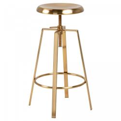 Promo Tabouret hauteur réglable en métal doré CANADA - MeublesEtDesign.com