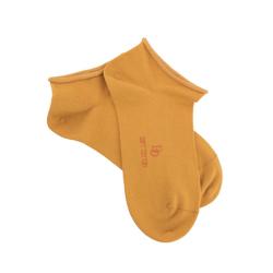 Doré Doré - Socquettes courtes avec bord roulé en coton égyptien - Jaune curry 39-41