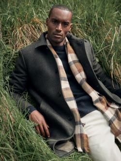 Manteau Car Coat lainage carreaux Homme