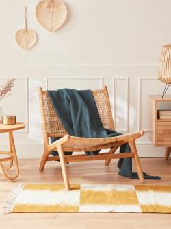 Fauteuil tressé teck et rotin