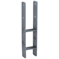 Support à sceller H avec vis en acier galvanisé pour poteaux 12x12cm