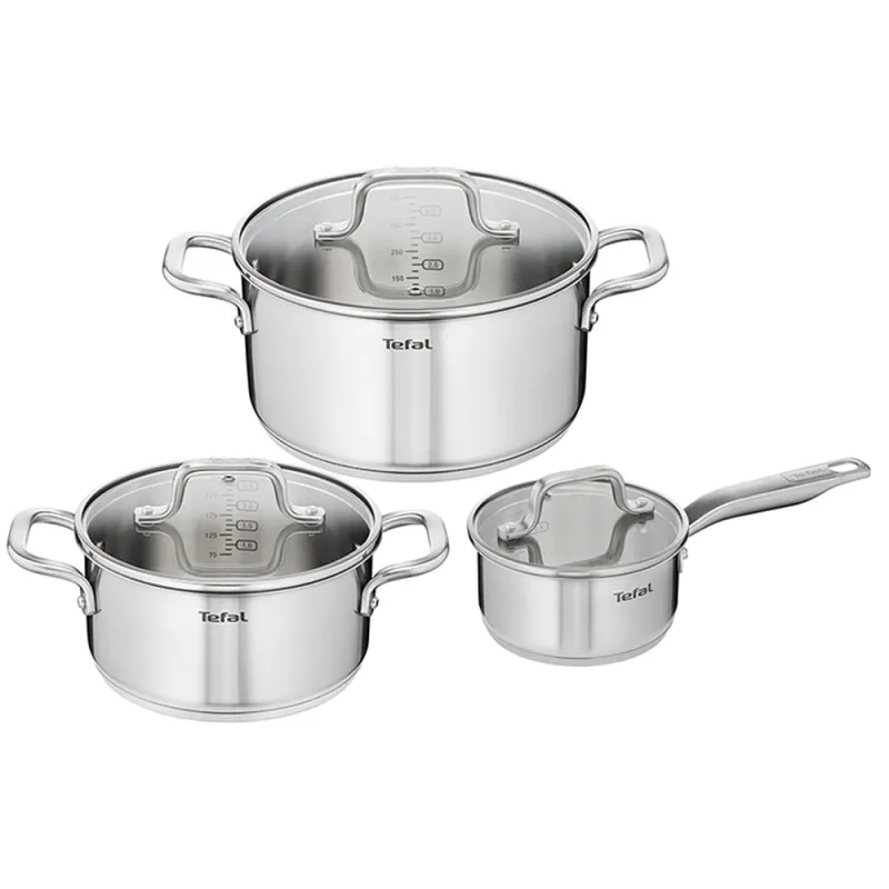 3 casseroles 3 couvercles H816S6 Infinite Ø 16, 18 et 24 cm - Tefal
