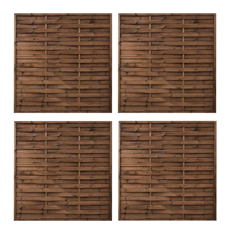 4 Panneaux bois occultant 180x180cm l.3,5cm - Ducatillon