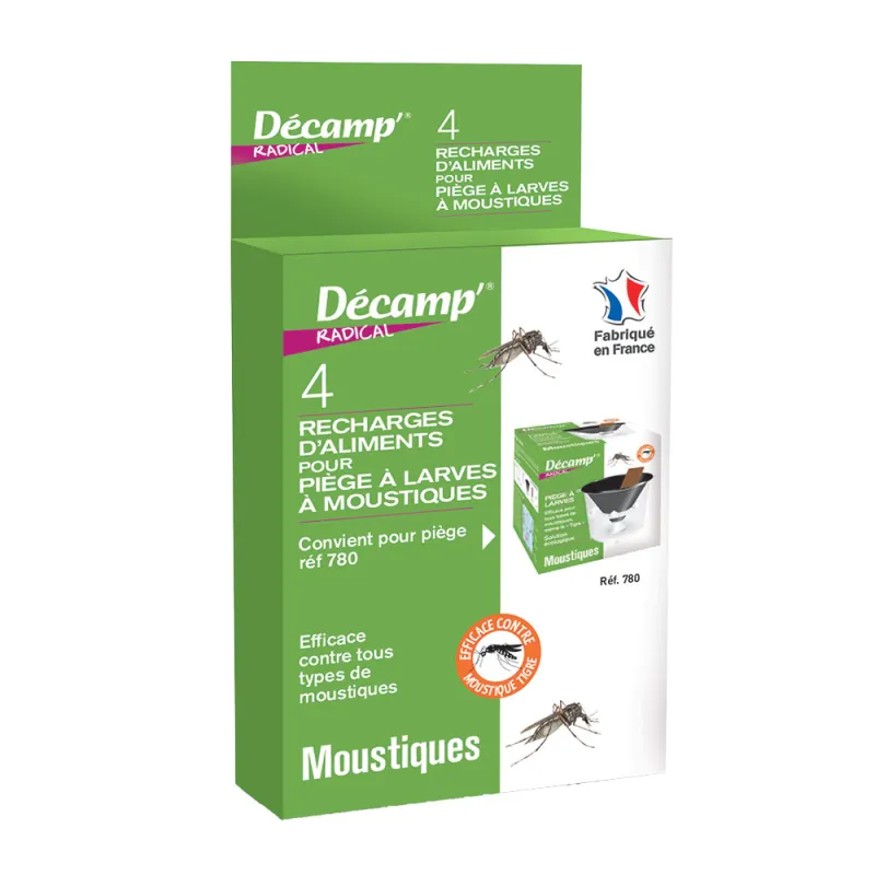 4 recharges pour piège à larves de moustiques sans insecticides - Décamp