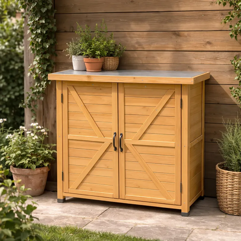 Abri de jardin bois Sambre 2 portes 80 x 45 x 93 cm - Ducatillon