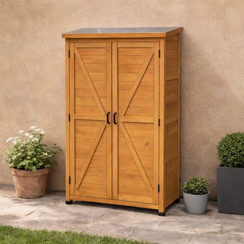 Abri de jardin bois Sambre 2 portes 85 x 52 x 174 cm - Ducatillon