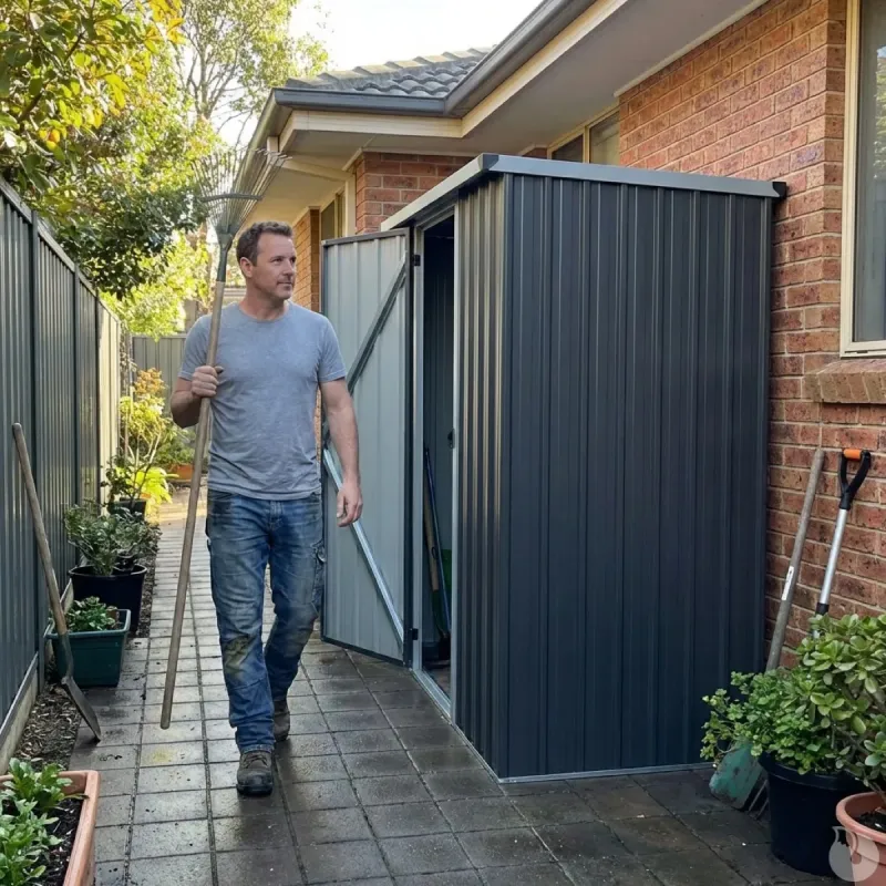 Abri de jardin métal compact avec porte battante 1,40 m² - Ducatillon