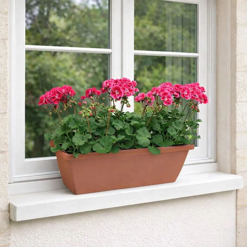 Balconnière plastique couleur terre cuite 50 cm Elho - Ducatillon