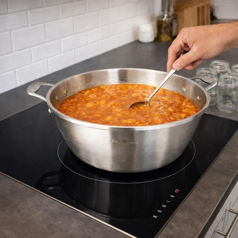 Bassine Acier Inoxydable Ø38cm Confitures Tous système de cuisson Parois Évasées - Ducatillon