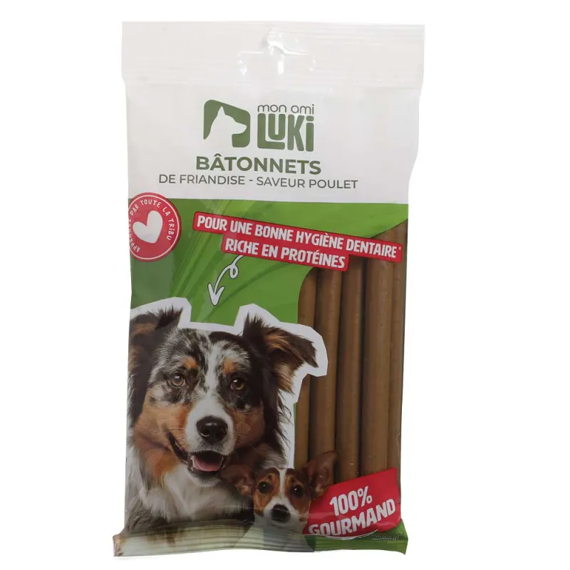 Bâtonnets friandise au poulet 200g pour chien - Ducatillon