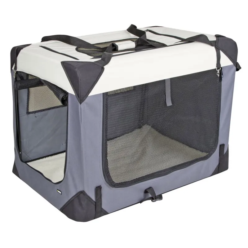 Box de transport chien démontable en toile 81x58 cm - Ducatillon