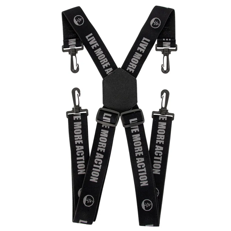 Bretelles LMA noires à mousquetons, largeur 4 cm