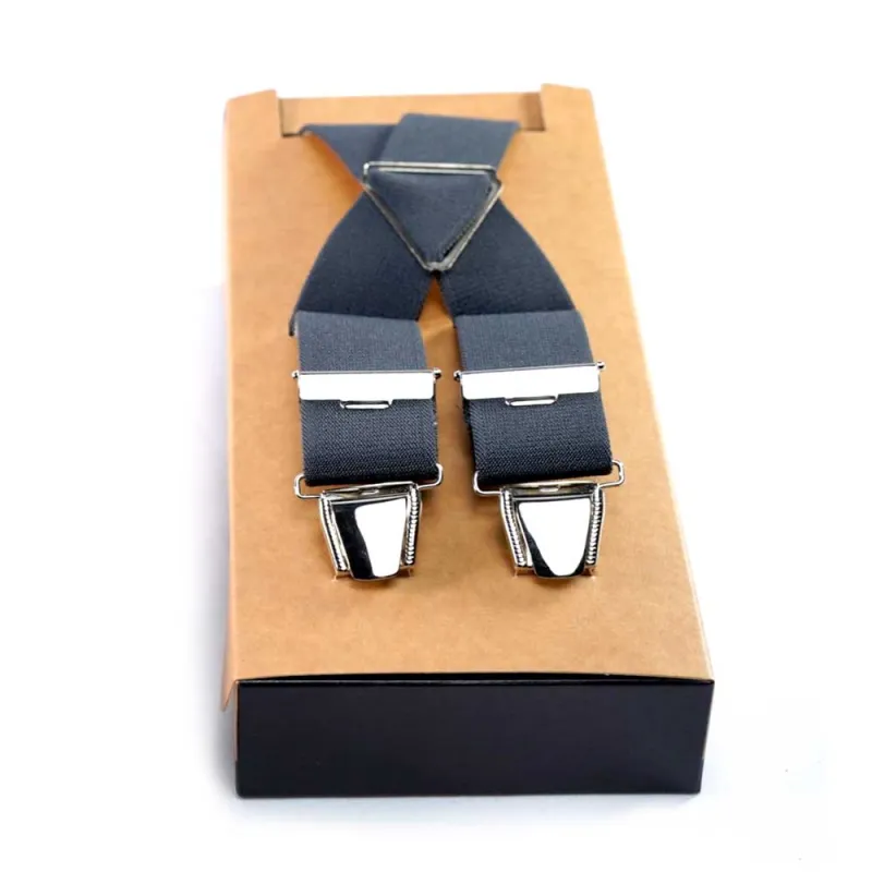 Bretelles homme Hercule 4 pinces gris 120 cm - Ducatillon