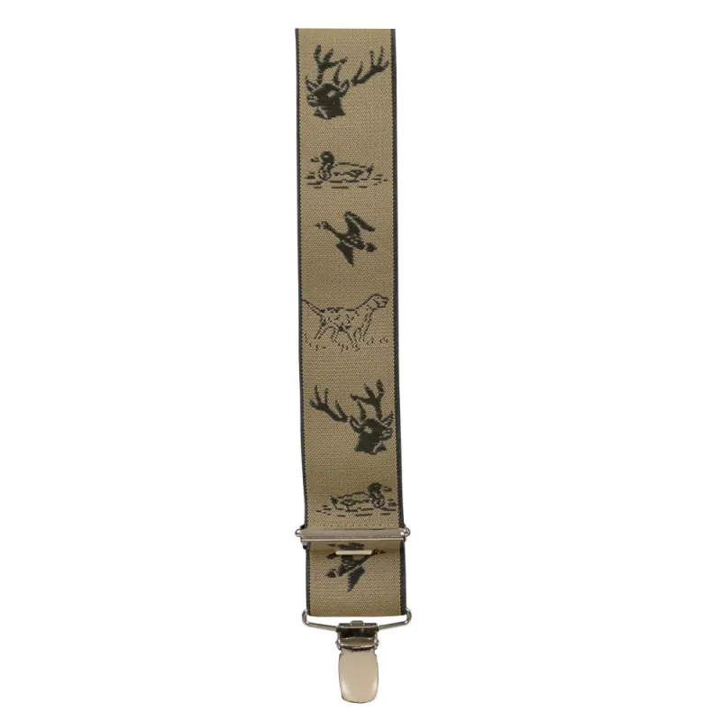 Bretelles marron, motif de chasse - Ducatillon