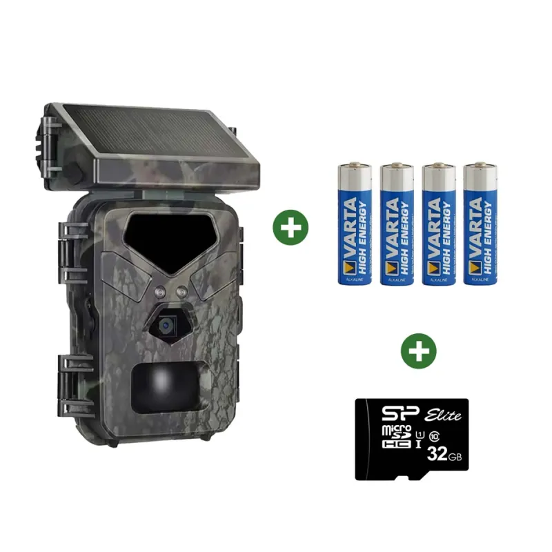 Caméra Solaire Night Vision 20MP + 4 pile + carte SD - Ducatillon
