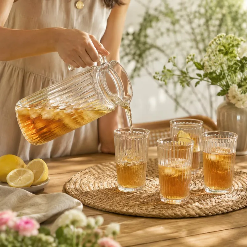 Carafe en verres 1100 ml 4 verres 200 ml - Ducatillon