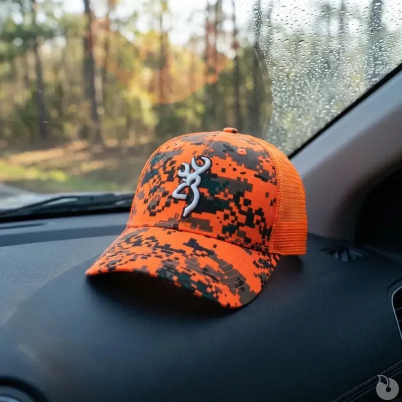 Casquette chasse digi blaze coton polyester orange noir - BROWNING