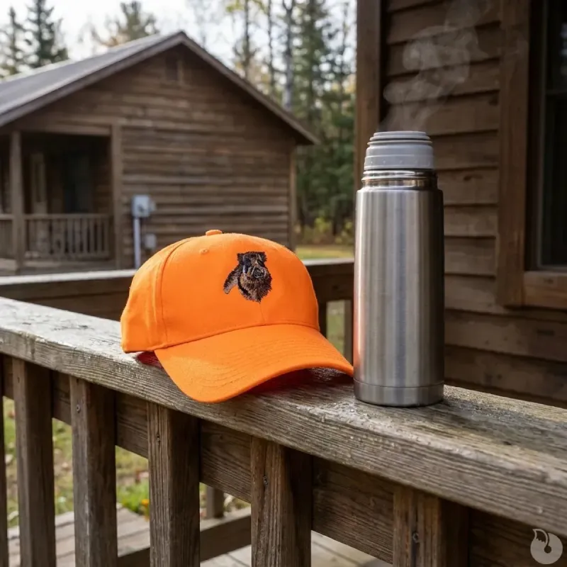 Casquette confort brodé sanglier tissu respirant orange - Treeland