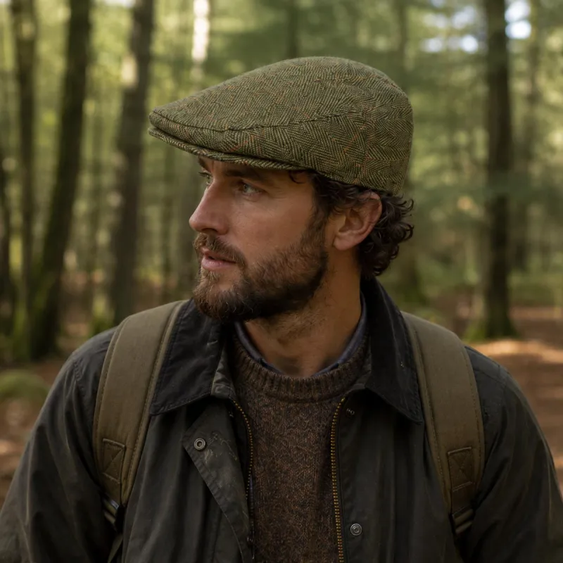 Casquette Walker and Hawkes Cambridge Vert Tweed - Taille XL - Walker & Hawkes