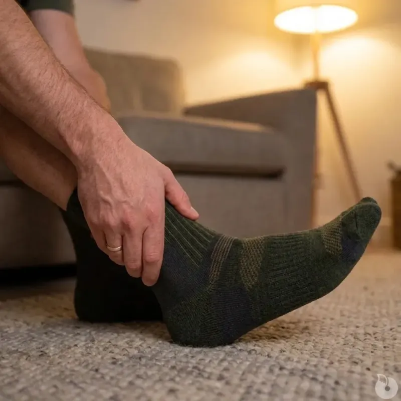 Chaussettes mi-hautes cerf kaki laine mérino 40% polyamide - Taille 43 / 46 - Ducatillon
