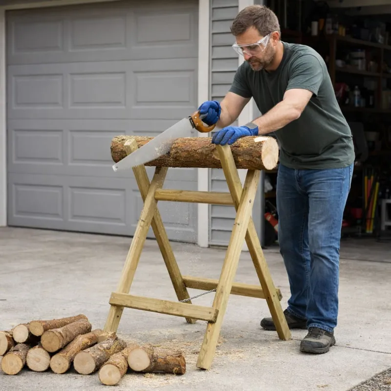 Chevalet en bois naturel pour sciage - Ducatillon