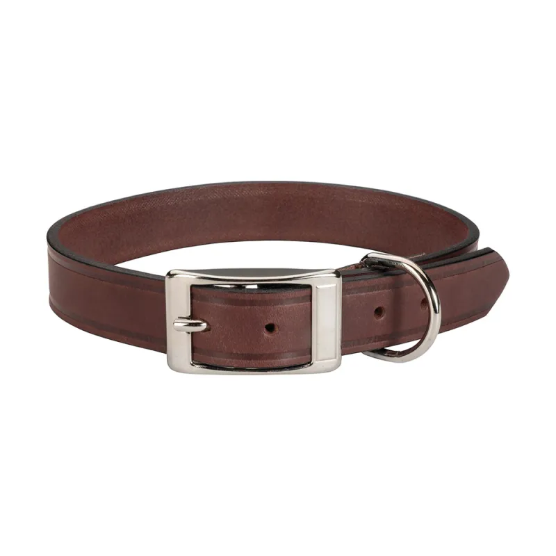 Collier cuir de buffle marron S/M 45 cm et L/XL 60 cm - Stepland