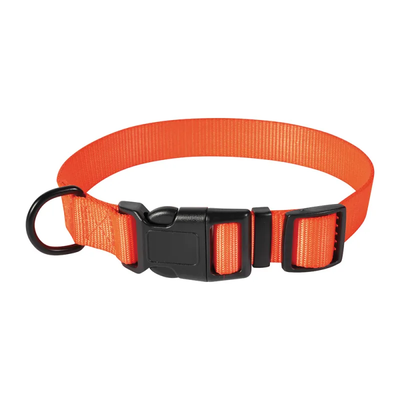 Collier polyester orange réglable S/M ou L/XL - Ducatillon