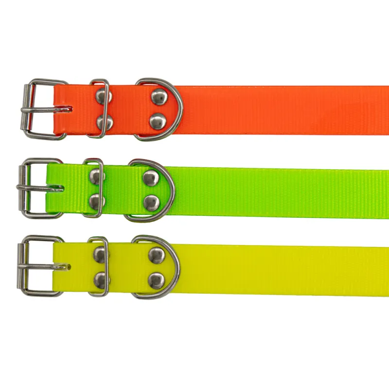 Collier PVC longueur 60 cm largeur 2,5cm 3 couleurs fluo Ajustable - Couleur Vert fluo - Ducatillon