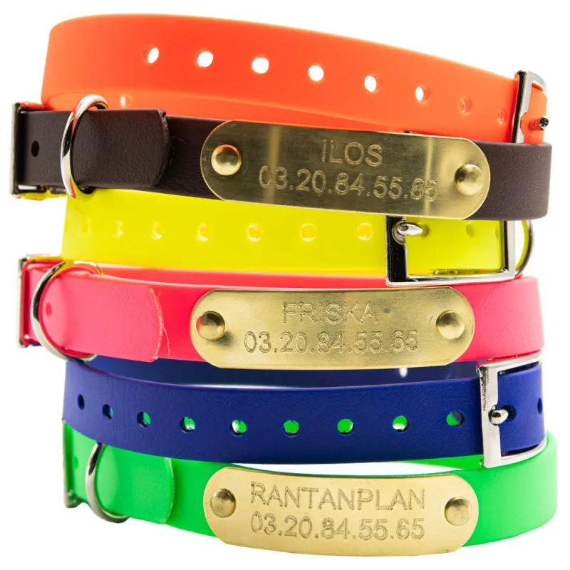 Colliers à graver sur plaque BETA petit chien et chiot 6 couleurs - Couleur Jaune fluo - Ducatillon