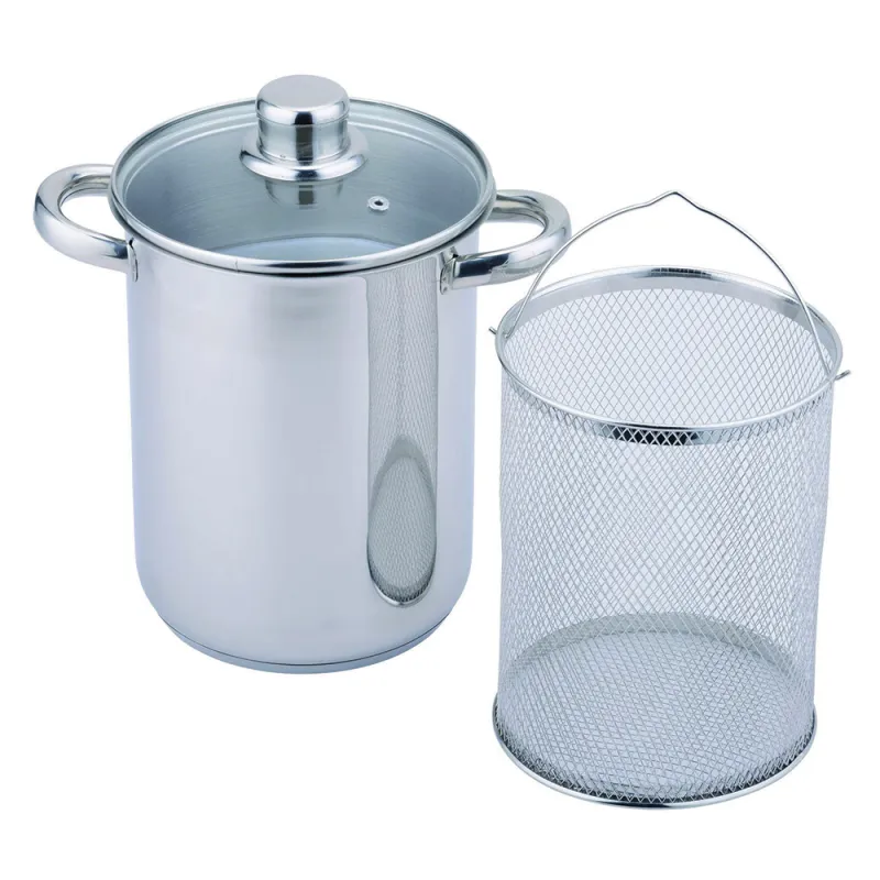 Cuiseur asperges inox 16cm avec panier vapeur intérieur - Ducatillon