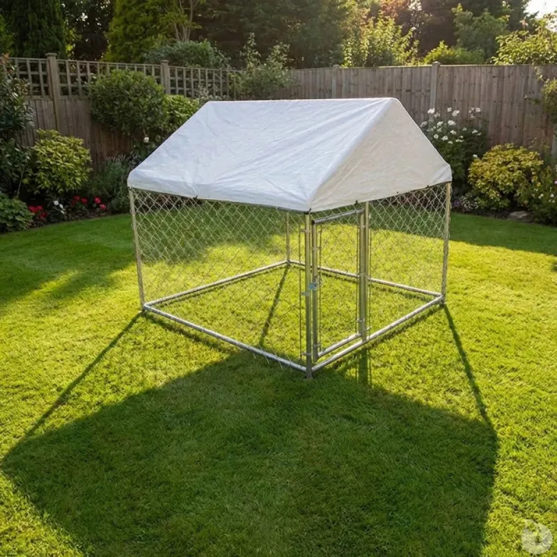 Enclos extérieur galvanisé avec toile imperméable 2x2x1,6 m - Ducatillon