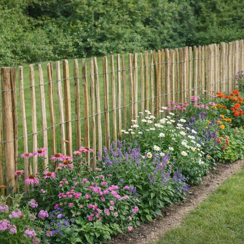 Ganivelle en Châtaignier Naturel - 10m x 1,2m - Espacement 6-7cm - Ducatillon