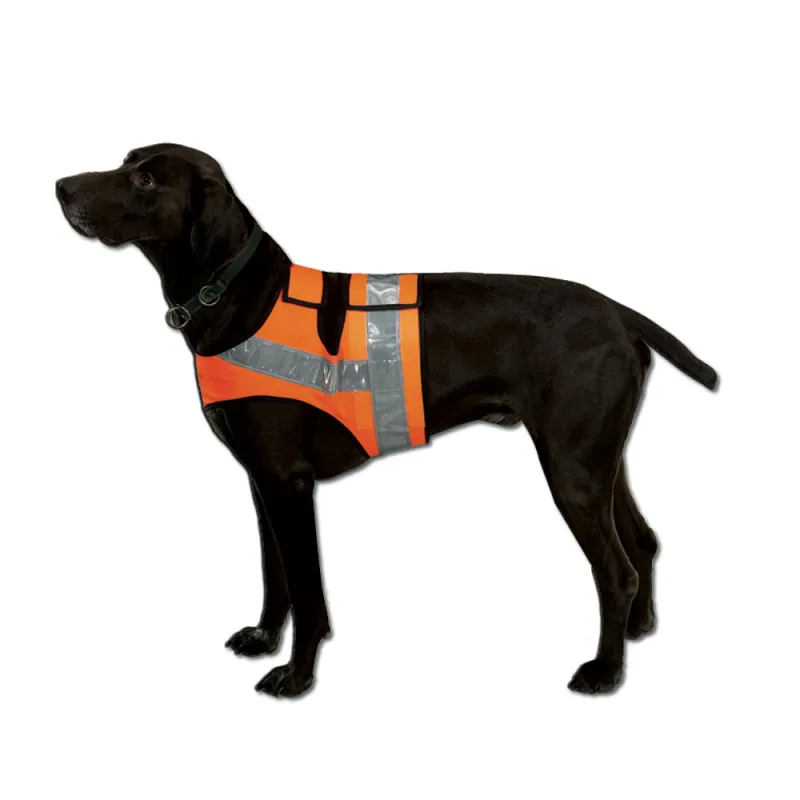 Gilet orange fluo bande réfléchissantes pour chien 3 tailles - Ducatillon