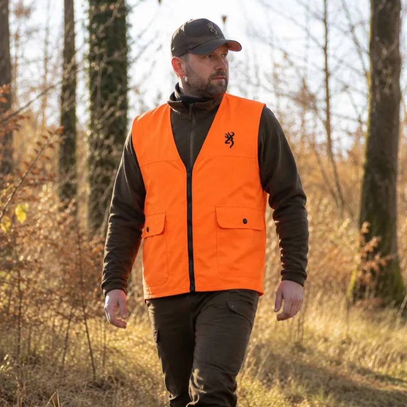 Gilet sécurité Browning orange haute visibilité EPI - Taille M