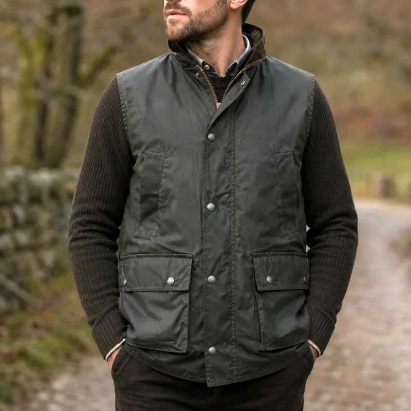 Gilet Walker and Hawkes Vert Coton Ciré - Taille 2XL - Walker & Hawkes
