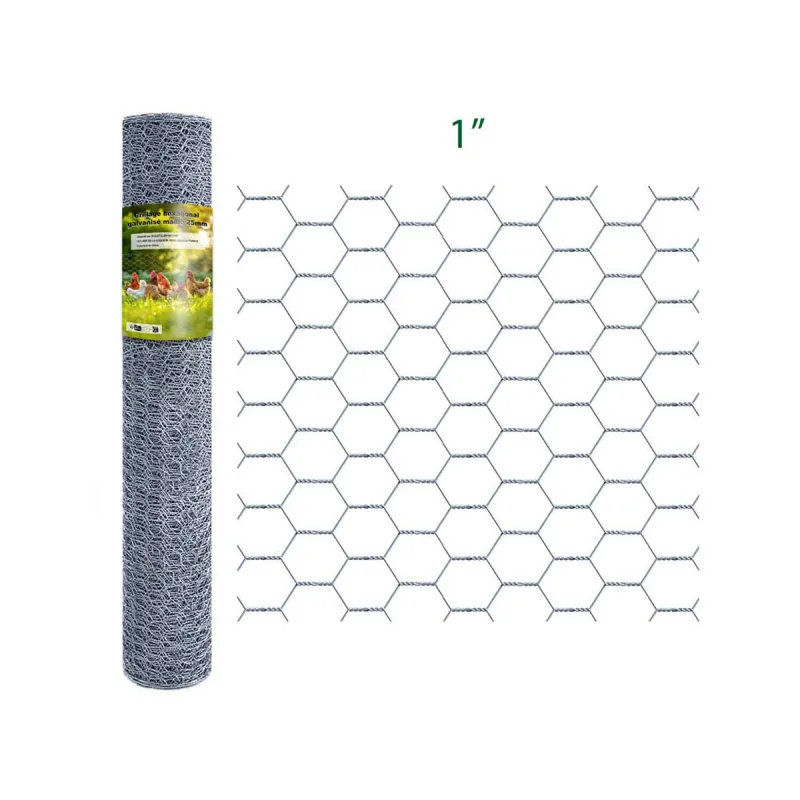 Grillage hexagonal galvanisé maille 25mm - Hauteur 1m - Longueur 10m - Ducatillon