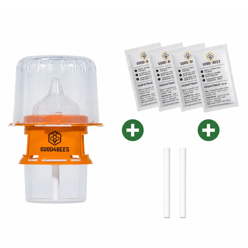 Kit 1 piège à frelons asiatiques + 4 attractifs + 2 diffuseurs coton - Ducatillon