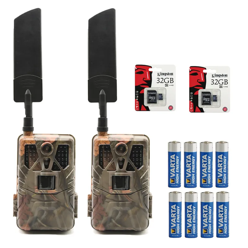 Kit 2 caméras de chasse 4G Live 30 MP, 16 piles et 2 cartes SD - Ducatillon