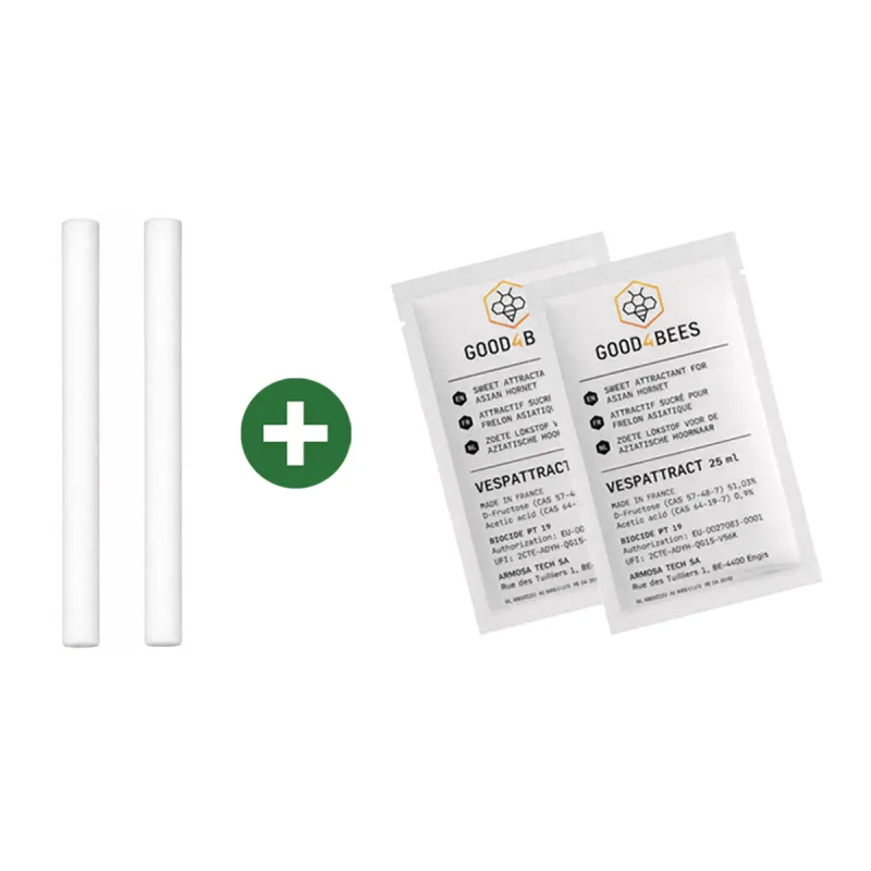 Kit recharge pièges frelons asiatiques 2 cotons + 2 attractifs - Ducatillon
