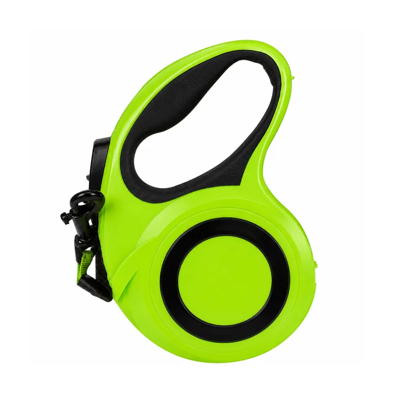 Laisse rétractable 5m sangle réfléchissante chien 40kg jaune - Ducatillon