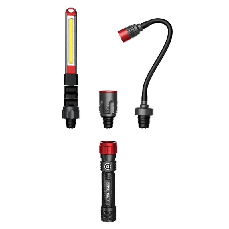 Lampe 3-en-1 OBSERVER - Torche, Barre d'Inspection & Tête Flexible 1000 Lumens - Ducatillon