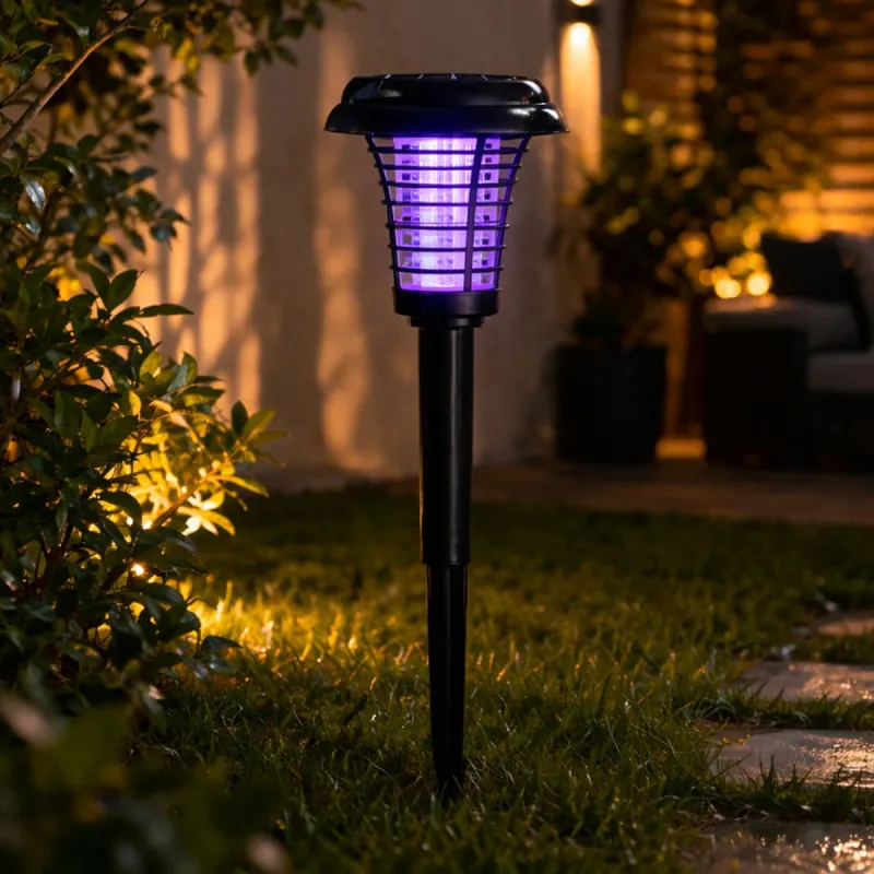 Lampe Solaire LED Anti-Moustiques - Blanc Anti-UV - Autonomie 6 à 8h - Ducatillon