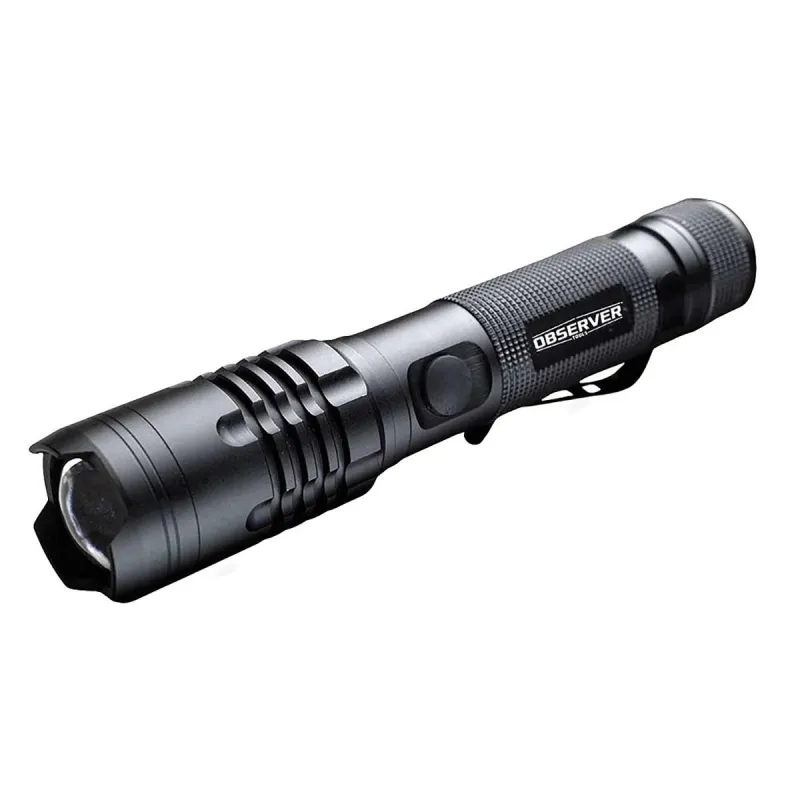 Lampe Torche Multifonction Observer Noire - 1200 Lumens - Ducatillon