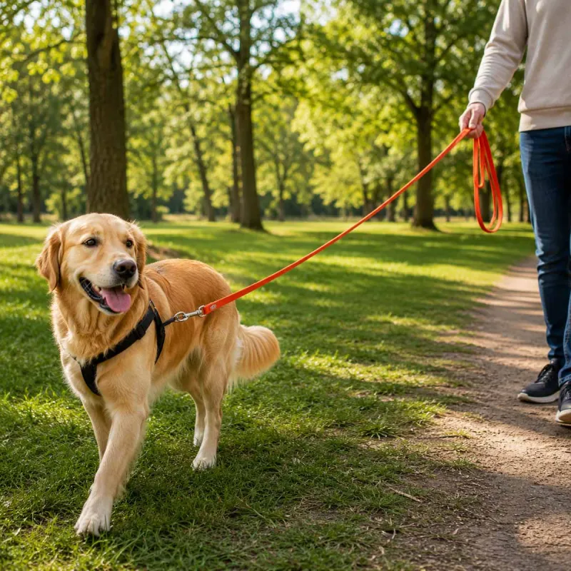 Longe pour chien 5m orange - Ducatillon