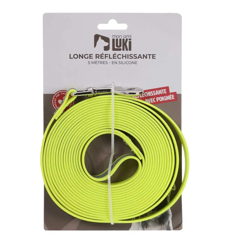 Longe réfléchissante silicone jaune fluo 5m x 2cm - Ducatillon