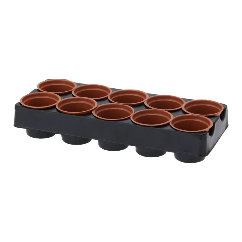 Lot de 10 pots de semis en polystyrène - 28,5x11,8xØ5cm - Ducatillon